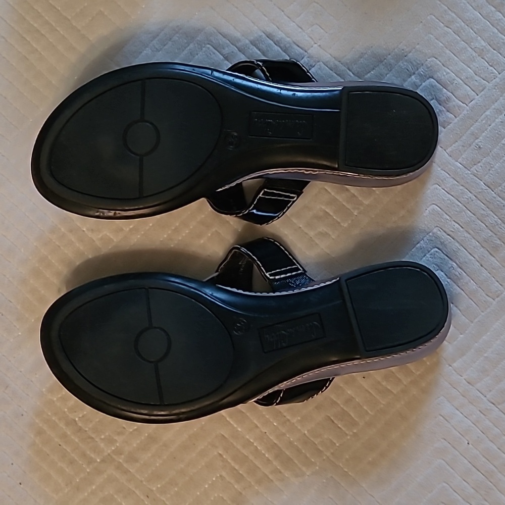 Sam & Libby Black and Silver Sandals, Size 6.5 - Picture 6 of 7